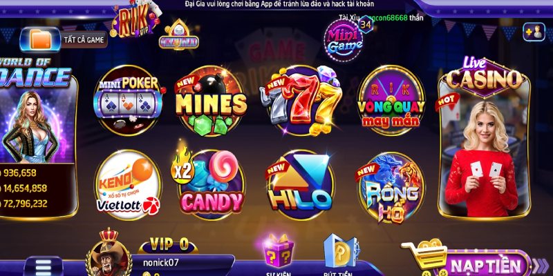 Những trò chơi nổi bật nên tham gia tại sảnh mini game Rikvip