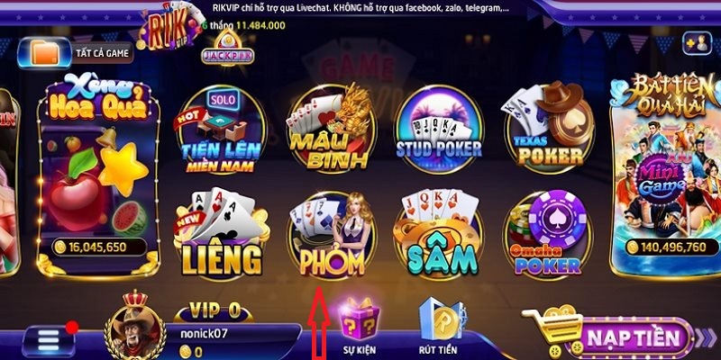 Sảnh game bài Phỏm luôn nhận được sự quan tâm đặc biệt 